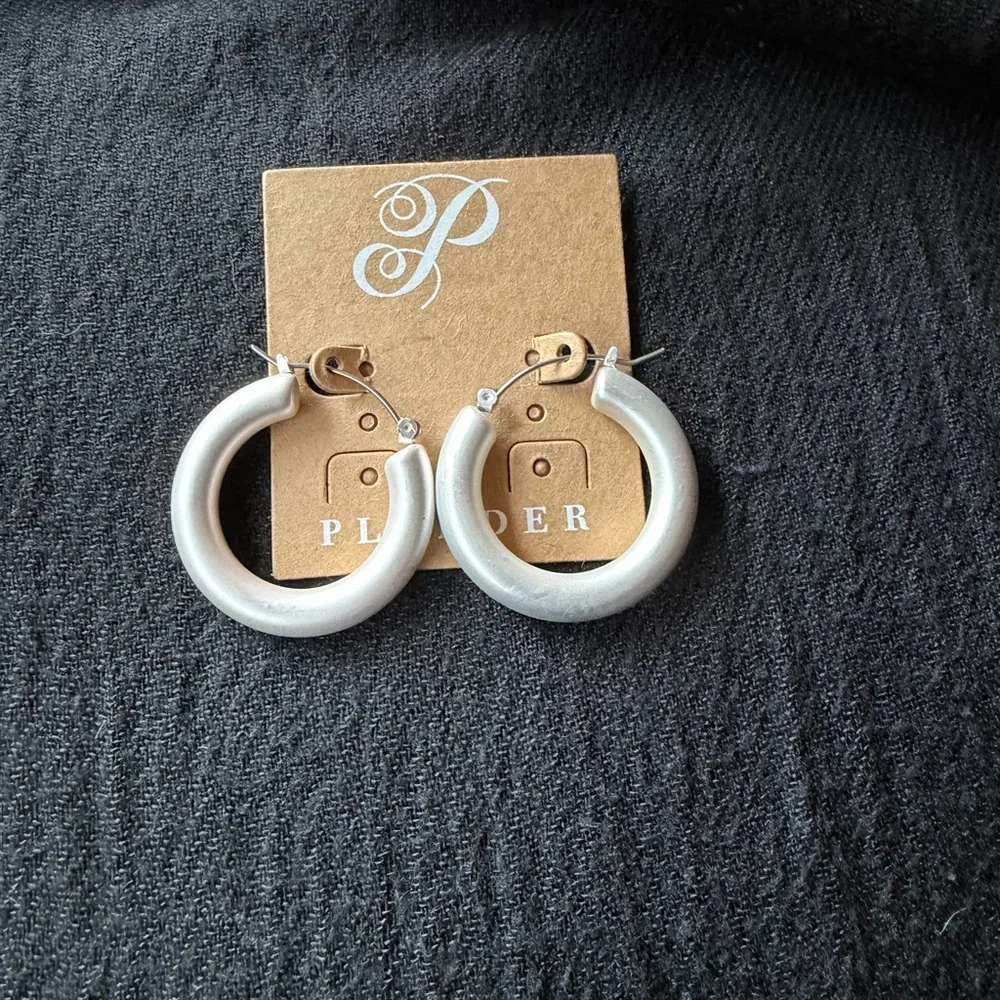 ‼️NWT Plunder Silver Hoop Earrings